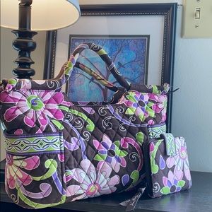 Vera Bradley Purple Punch, Floral Purse/Wallet Set